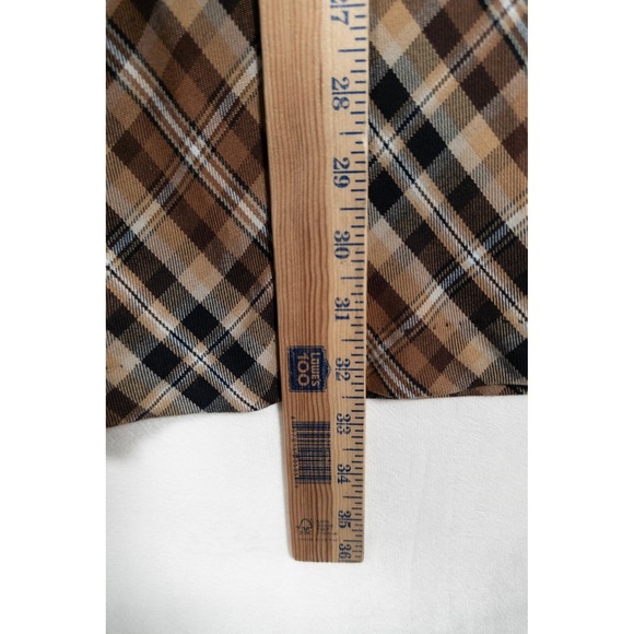 Vintage White Stag Skirt Womens 12P Brown Plaid Bias Cut Preppy Dark Academia - Picture 4 of 12